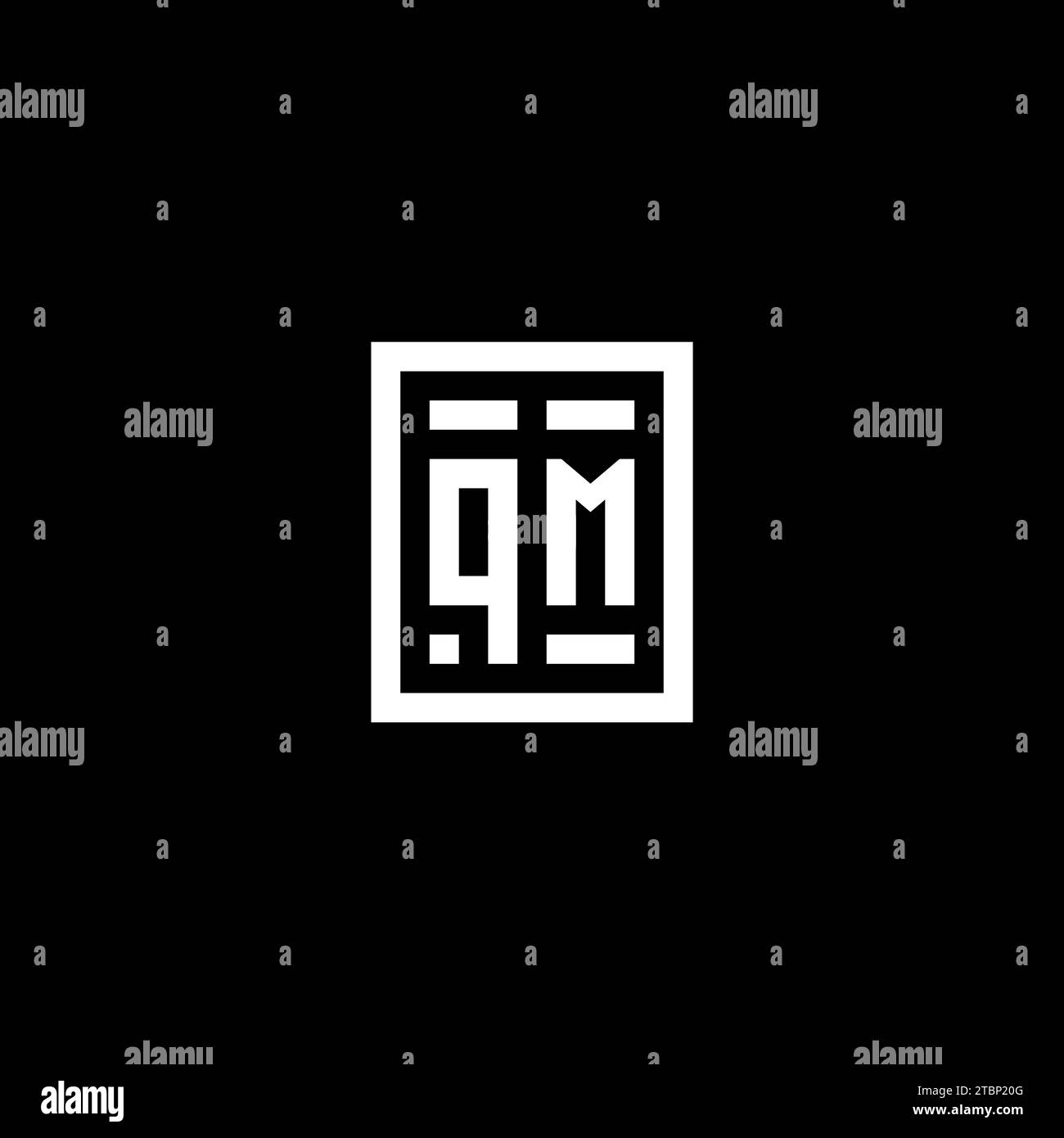 QM initial logo with square rectangular shape style design ideas Stock ...