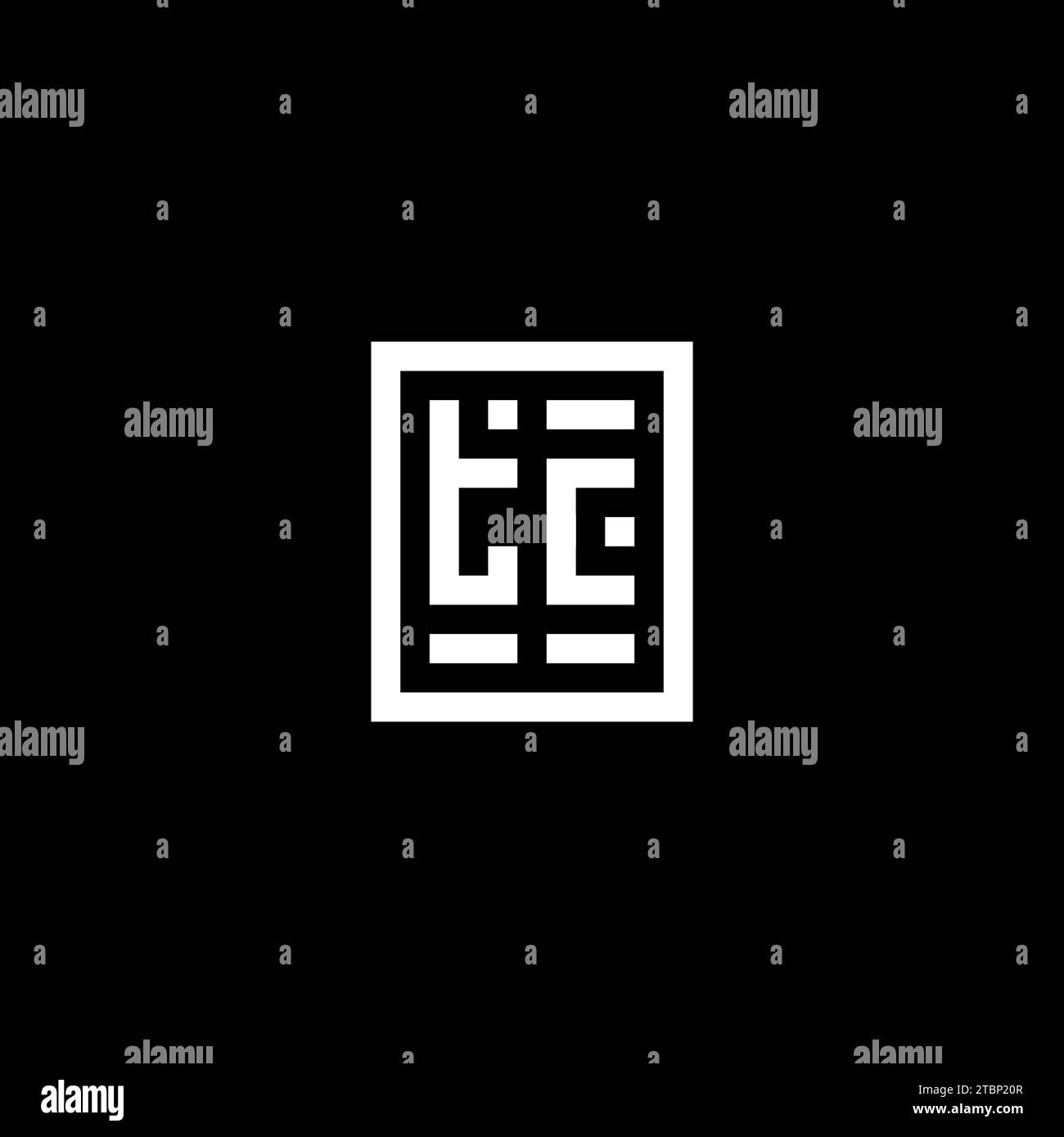 TC initial logo with square rectangular shape style design ideas Stock Vector