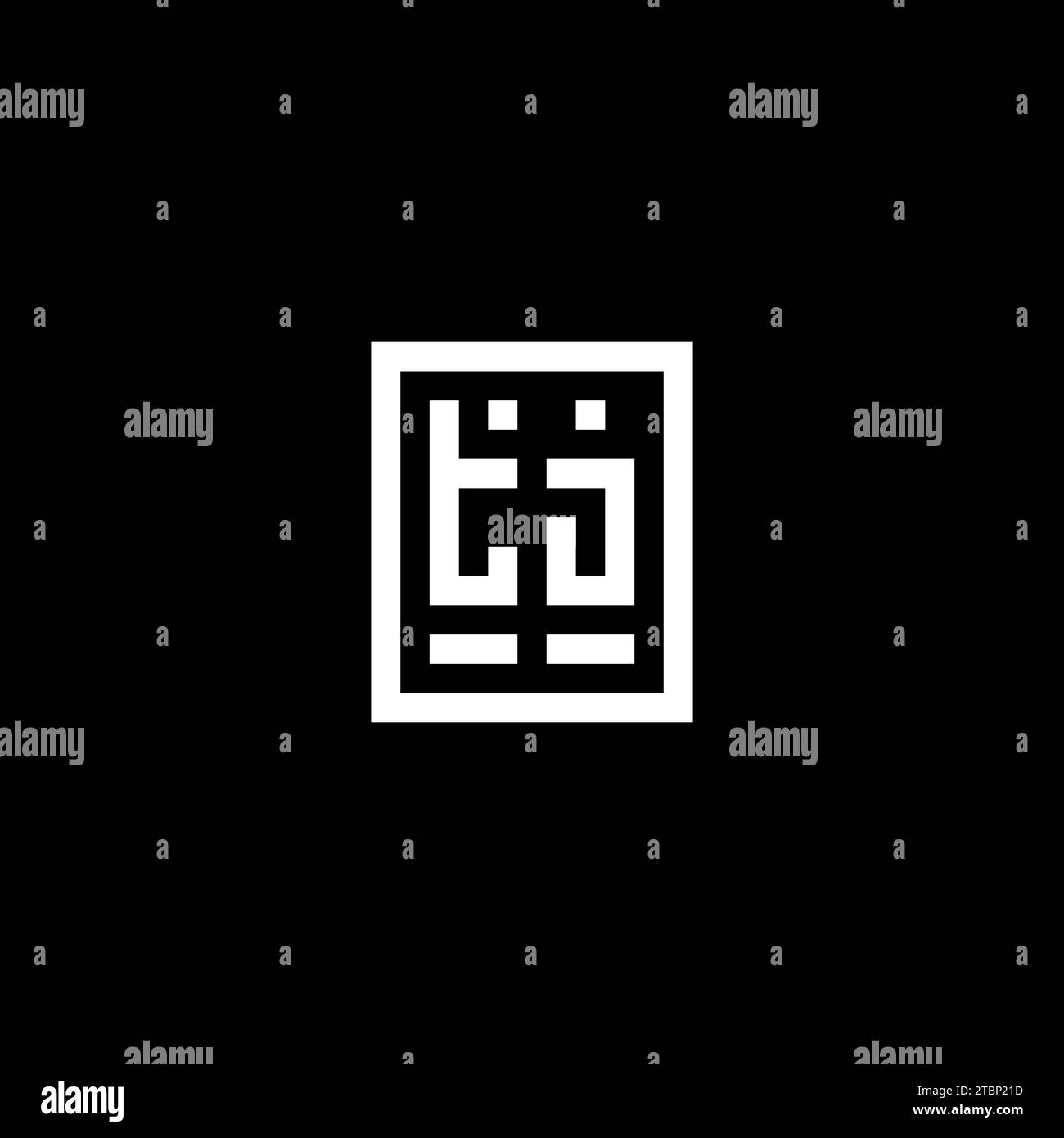 TJ initial logo with square rectangular shape style design ideas Stock Vector