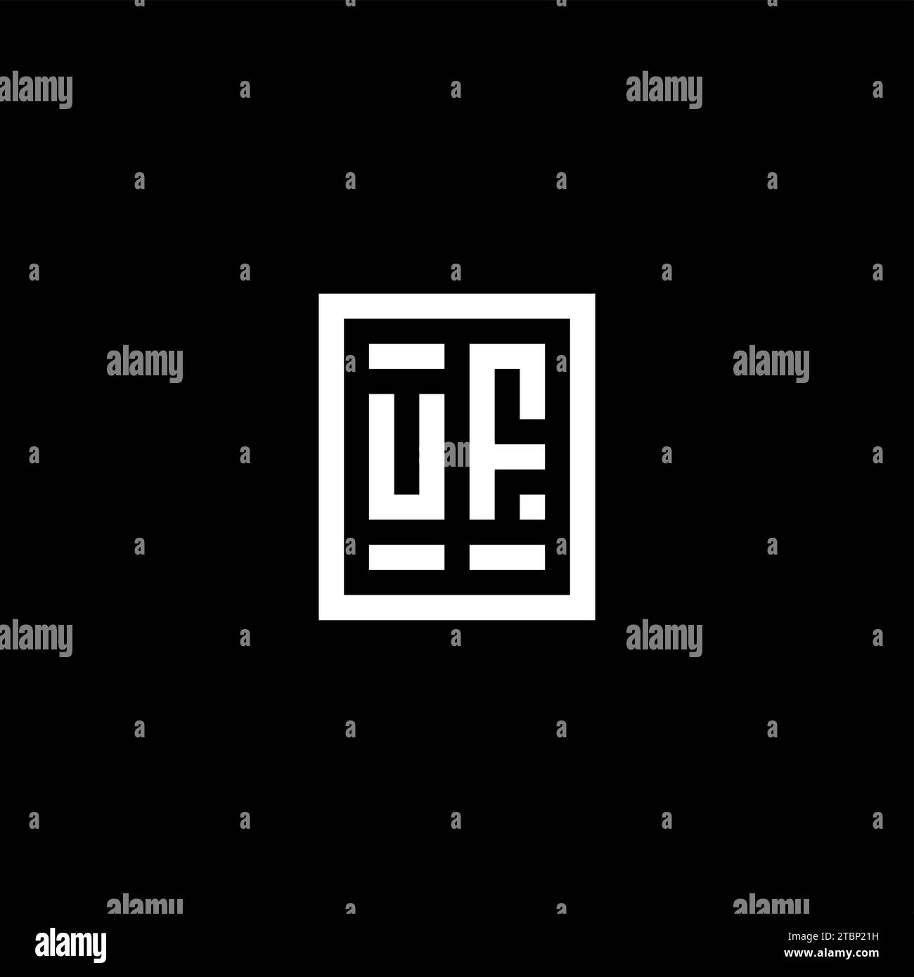UF initial logo with square rectangular shape style design ideas Stock ...