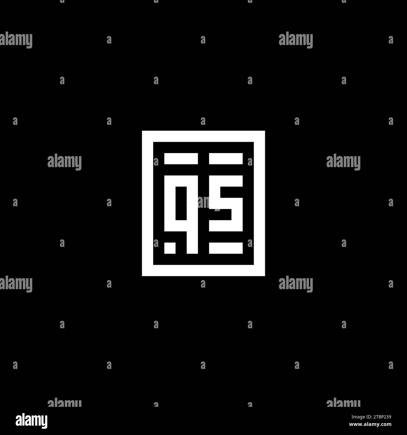 QS initial logo with square rectangular shape style design ideas Stock Vector