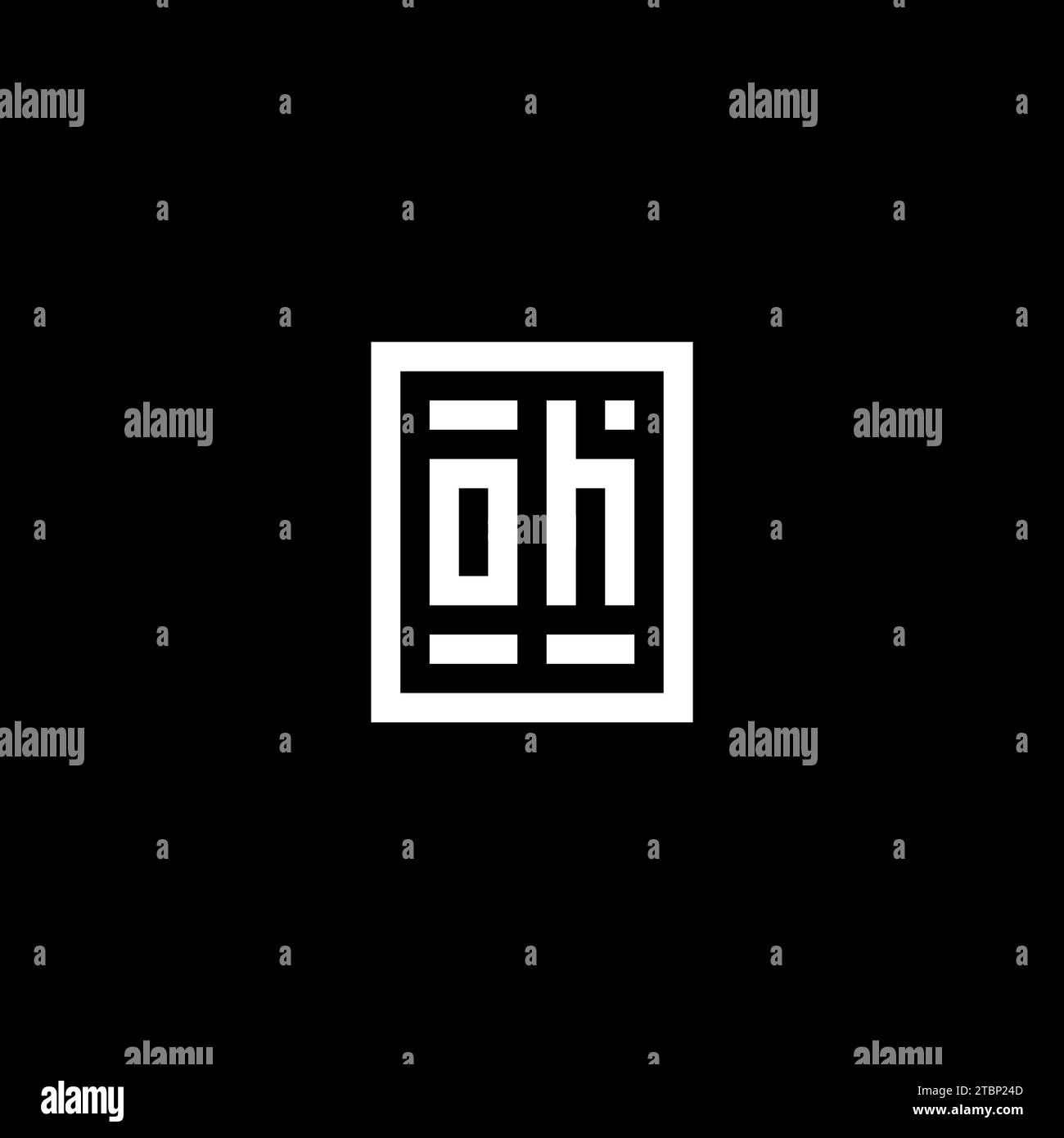 OH initial logo with square rectangular shape style design ideas Stock ...