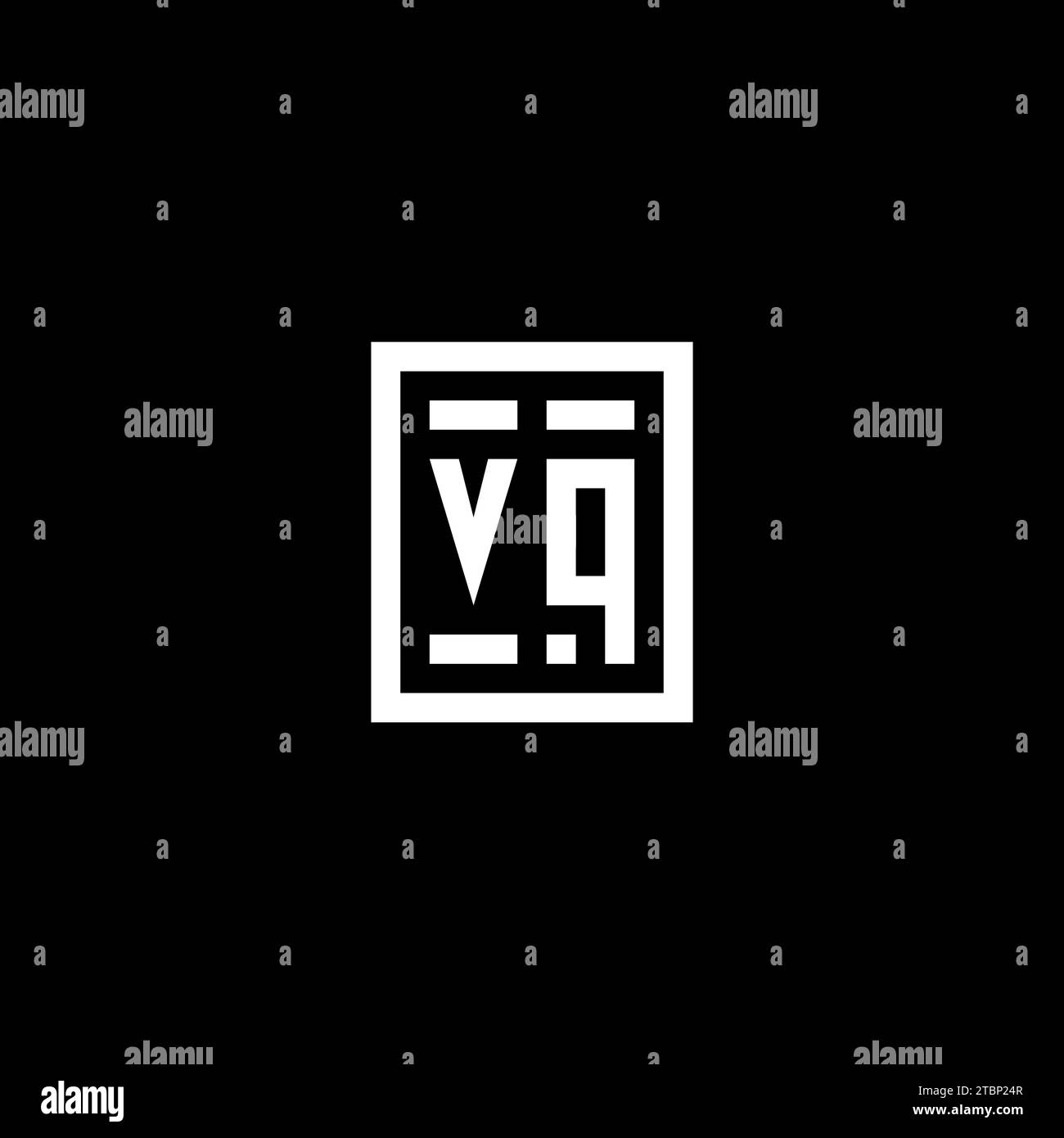 VQ initial logo with square rectangular shape style design ideas Stock ...
