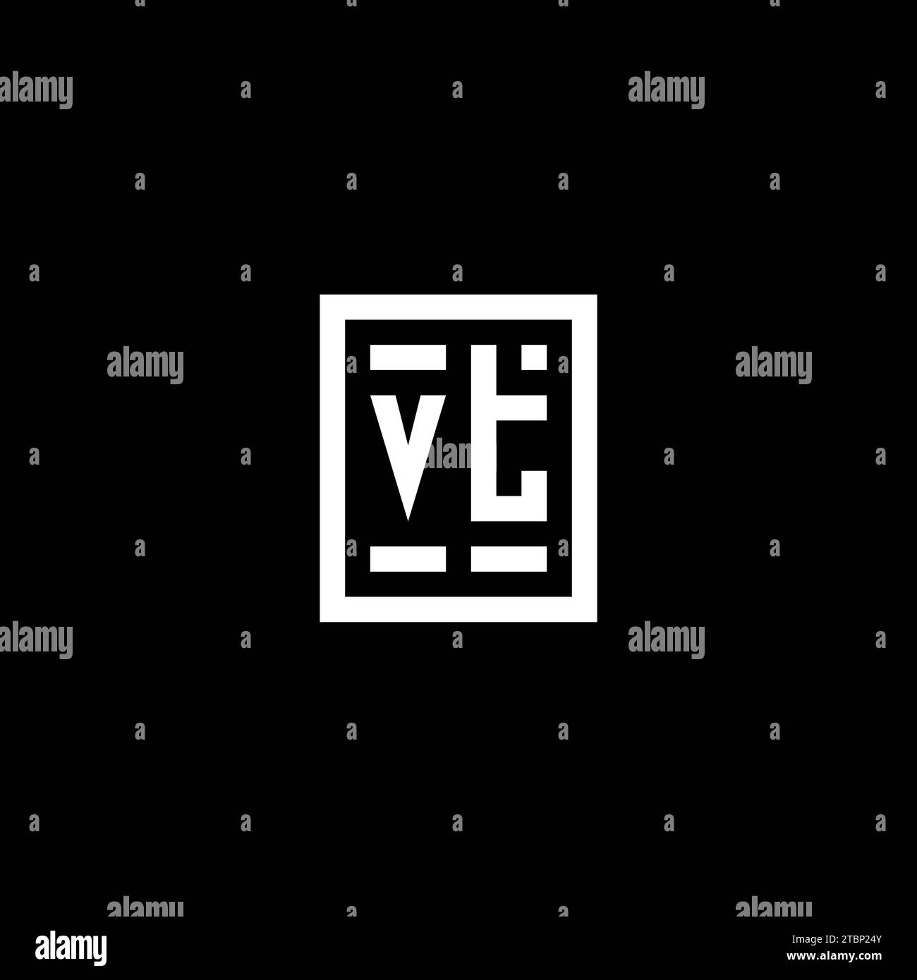 VT initial logo with square rectangular shape style design ideas Stock ...