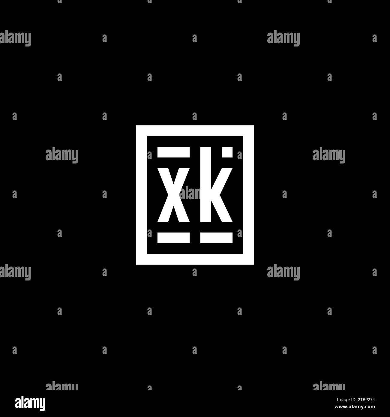 XK initial logo with square rectangular shape style design ideas Stock ...