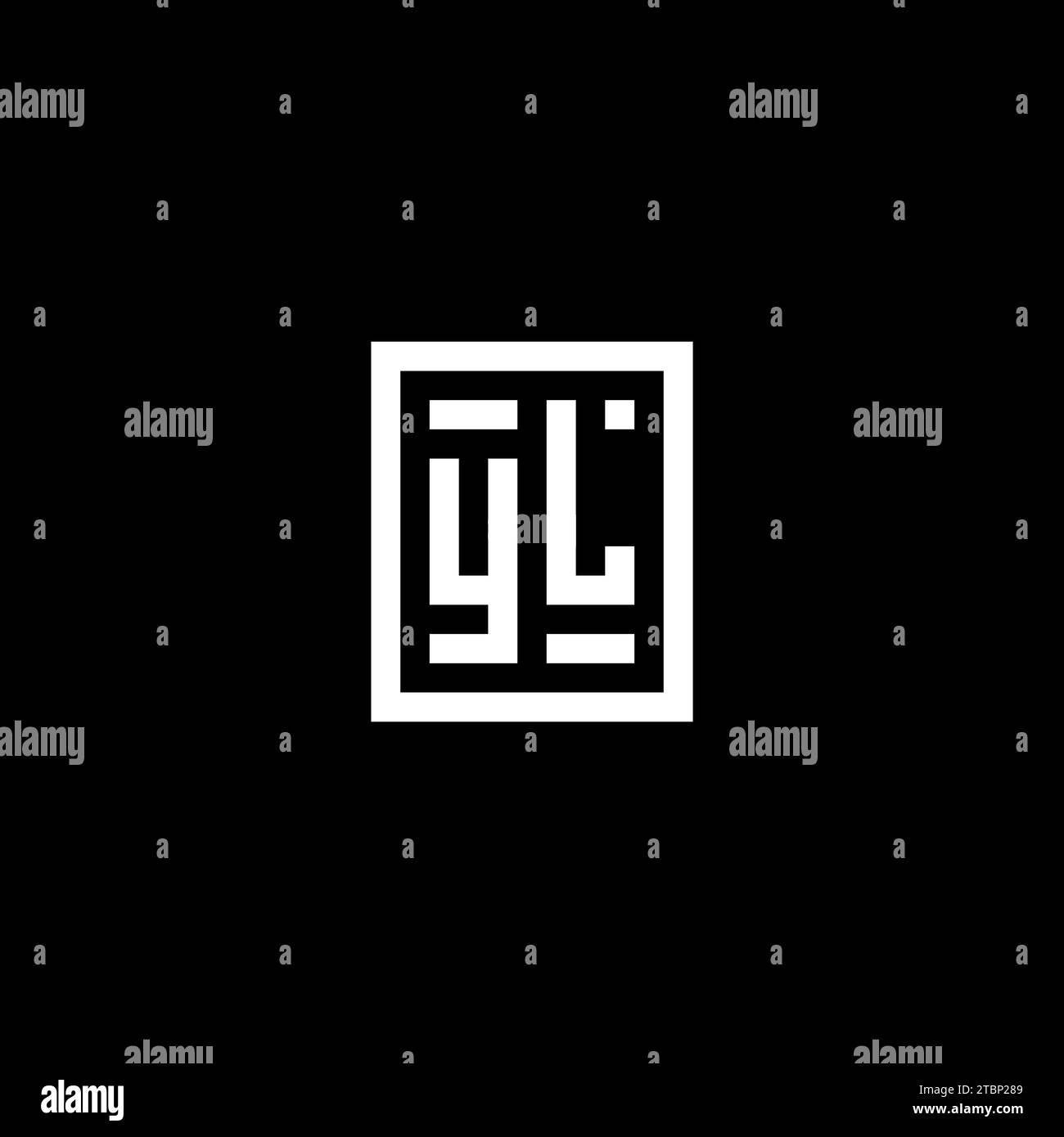 YL initial logo with square rectangular shape style design ideas Stock Vector