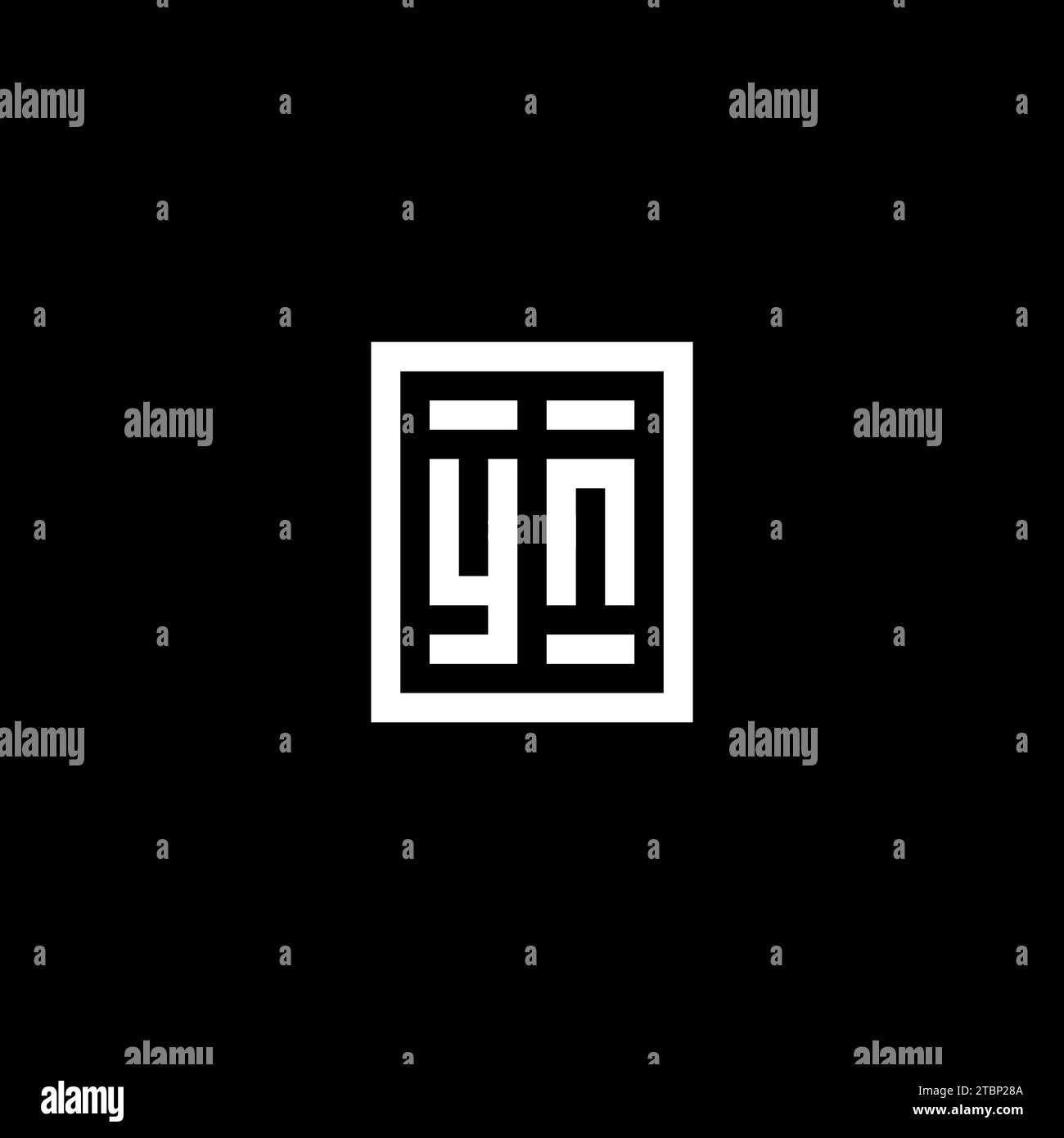 YN initial logo with square rectangular shape style design ideas Stock Vector