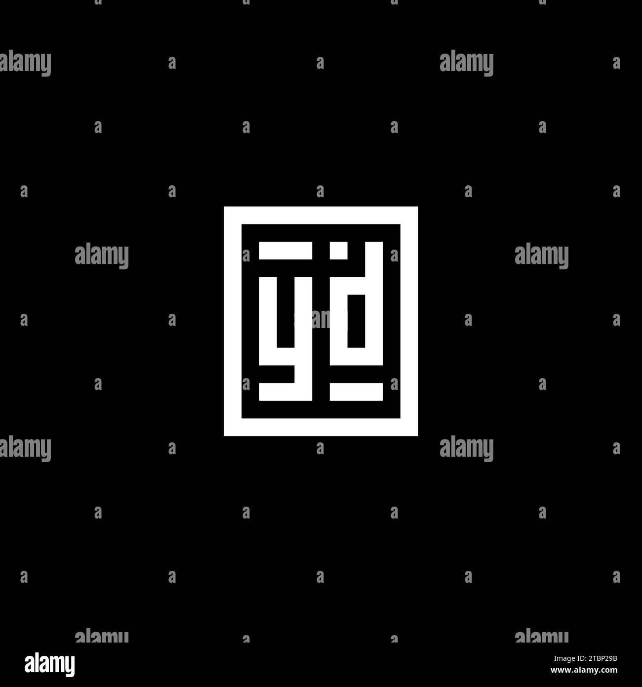 YD initial logo with square rectangular shape style design ideas Stock Vector