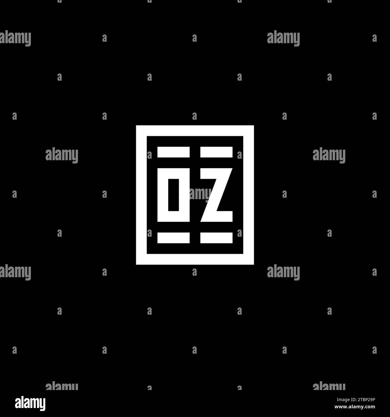 OZ initial logo with square rectangular shape style design ideas Stock Vector