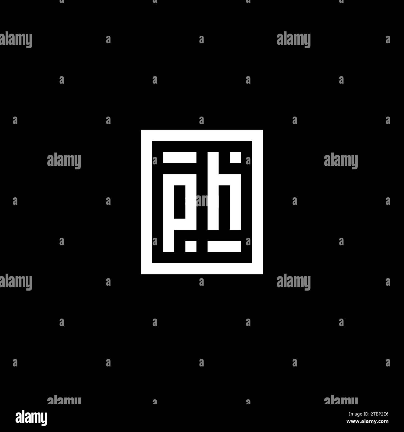 PH initial logo with square rectangular shape style design ideas Stock Vector