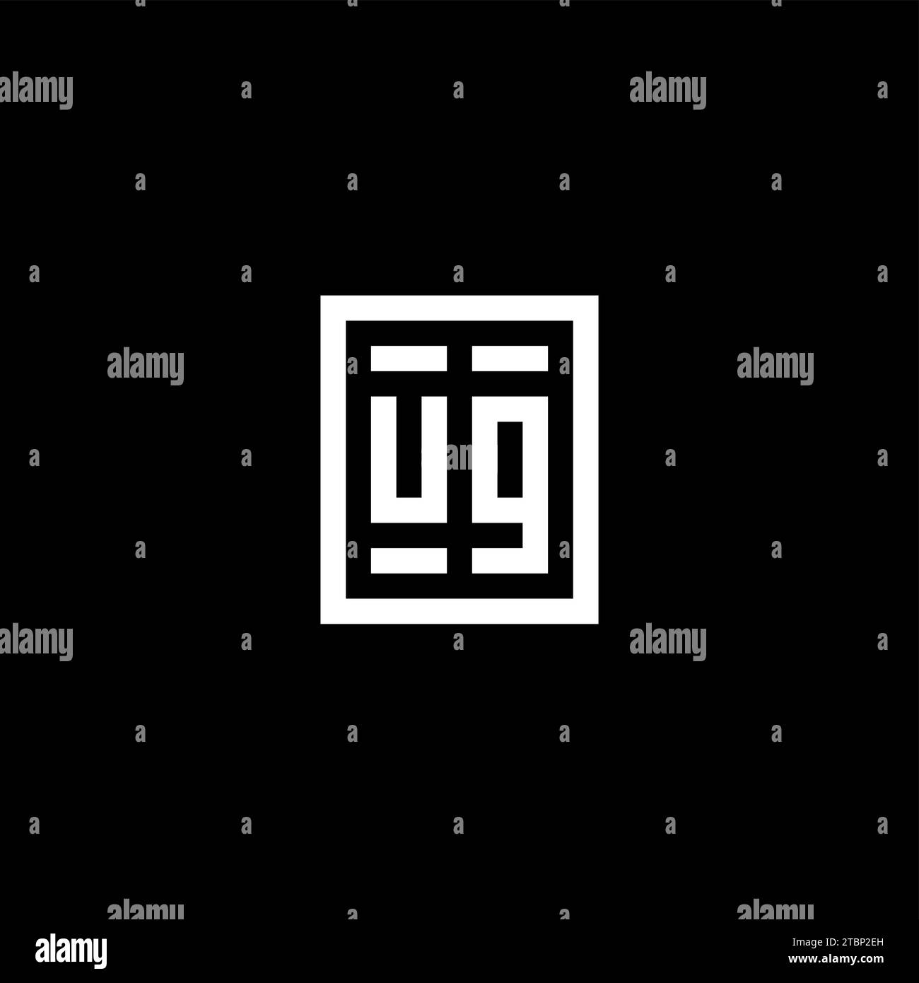 UG initial logo with square rectangular shape style design ideas Stock ...