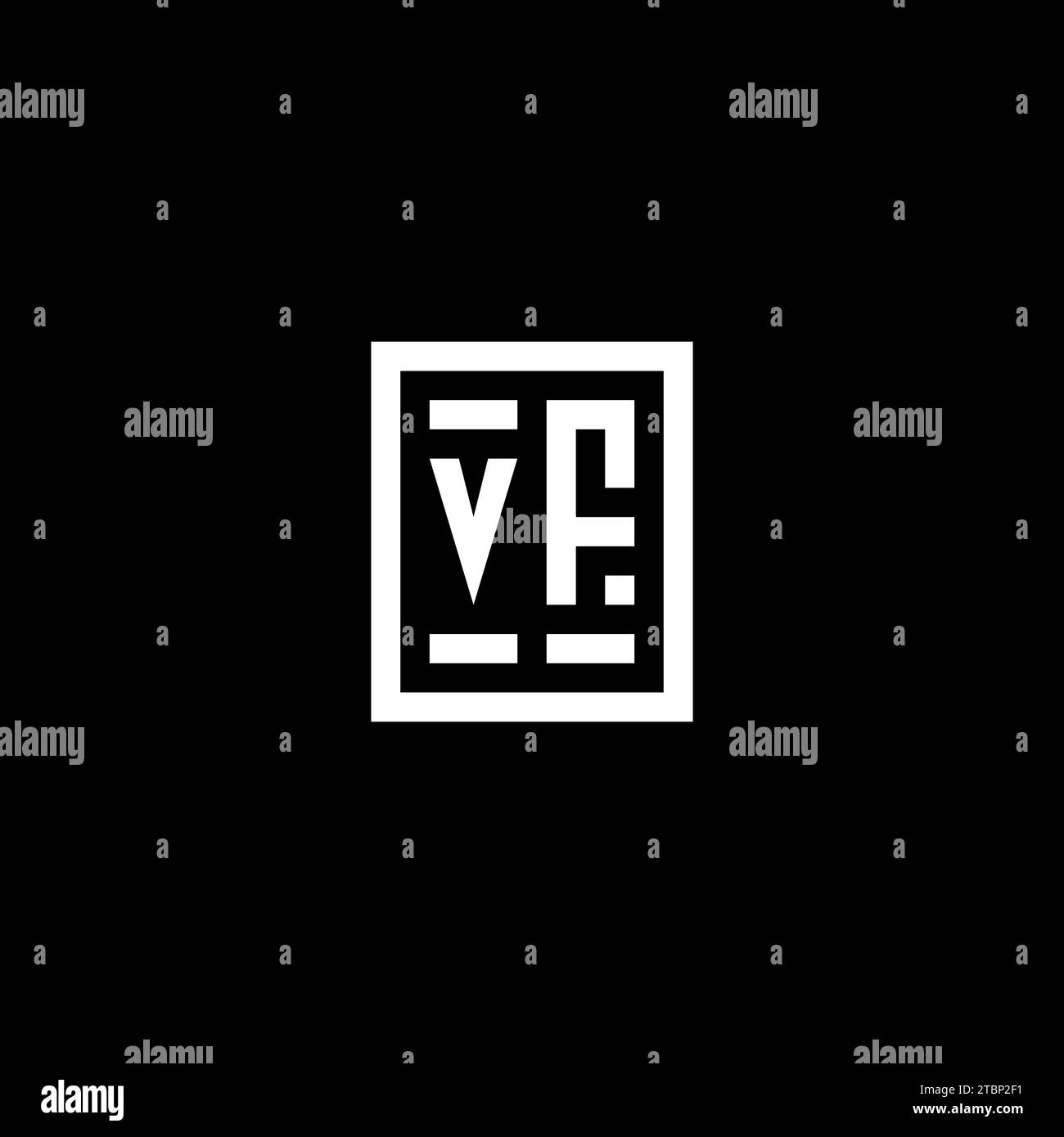 VF initial logo with square rectangular shape style design ideas Stock ...