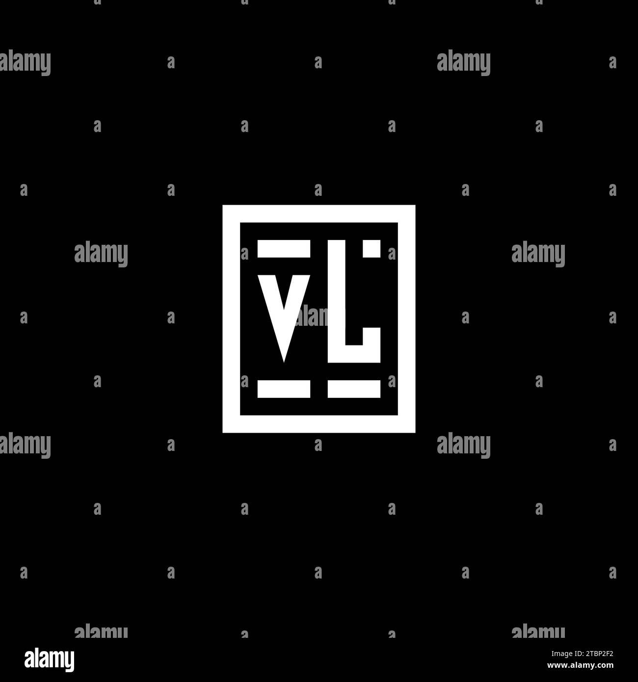 VL initial logo with square rectangular shape style design ideas Stock Vector