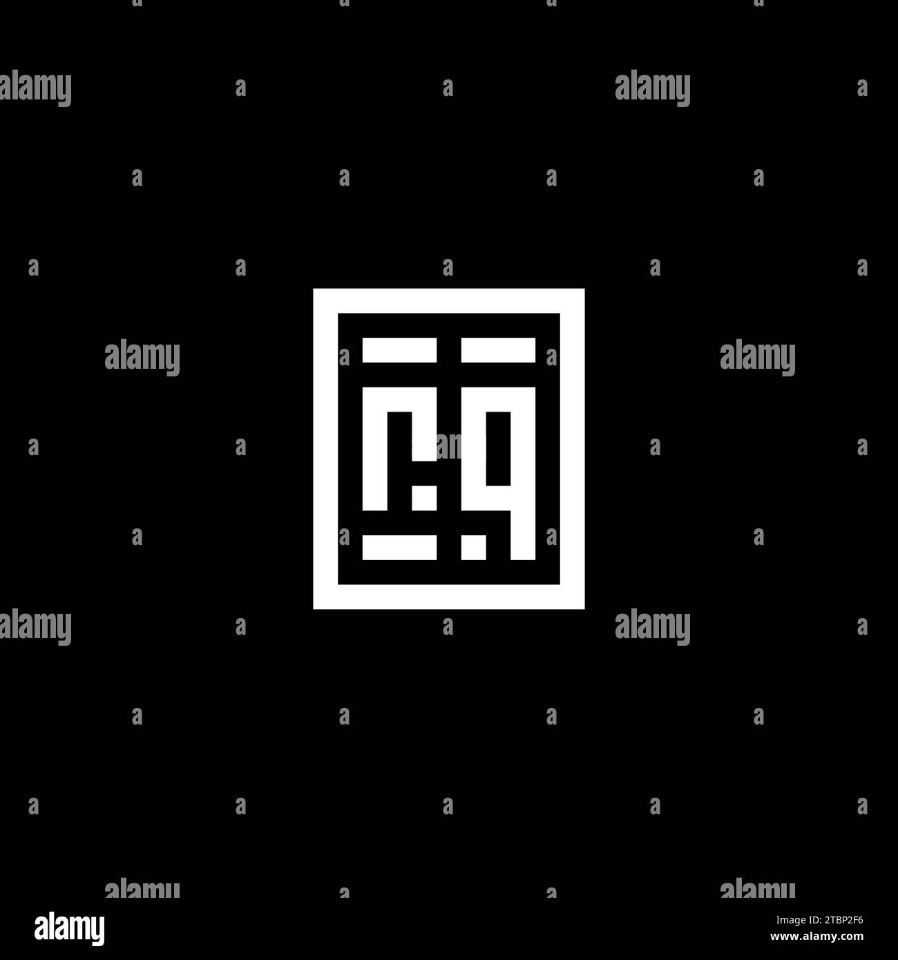 RQ initial logo with square rectangular shape style design ideas Stock Vector