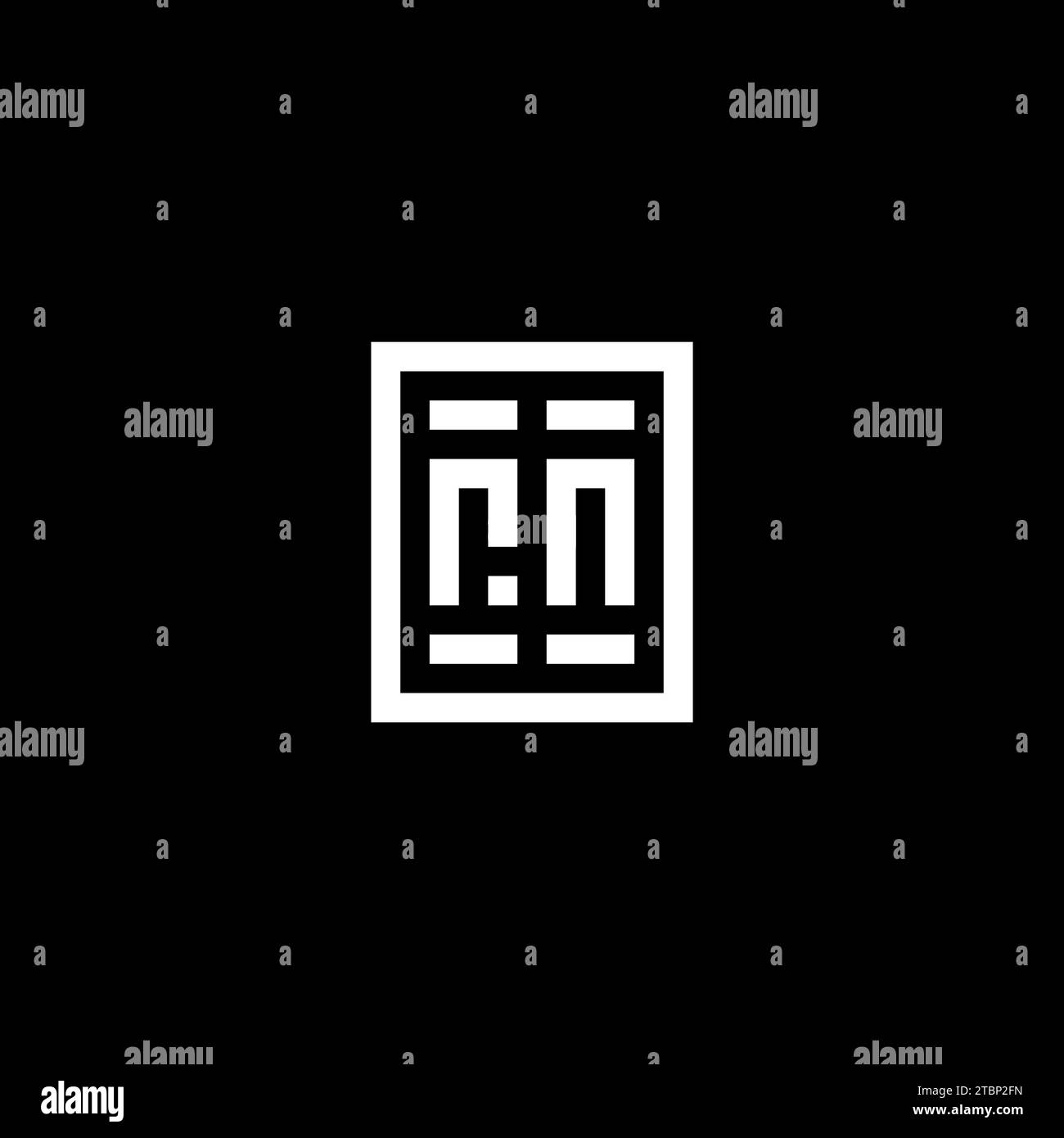 RN initial logo with square rectangular shape style design ideas Stock Vector