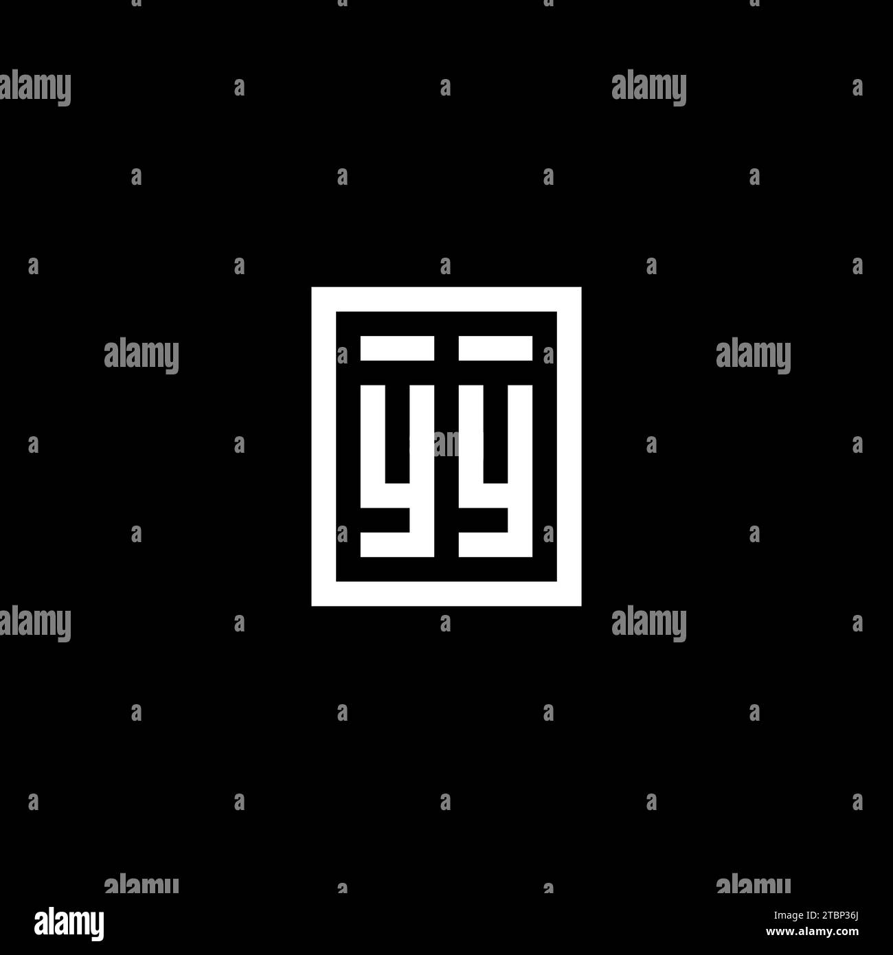 YY initial logo with square rectangular shape style design ideas Stock Vector