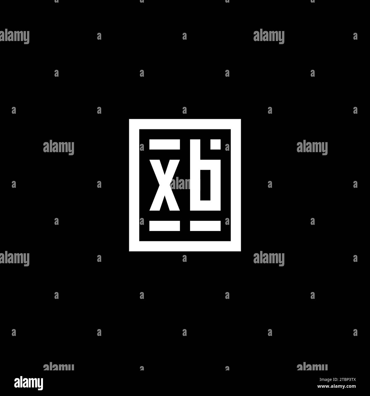 XB initial logo with square rectangular shape style design ideas Stock ...