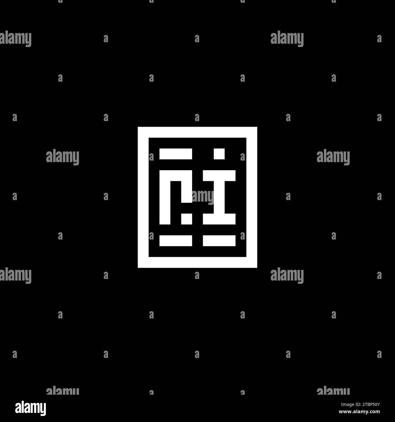 RI initial logo with square rectangular shape style design ideas Stock Vector