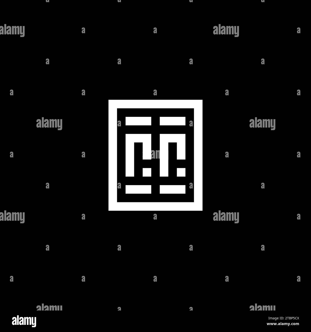 RR initial logo with square rectangular shape style design ideas Stock Vector