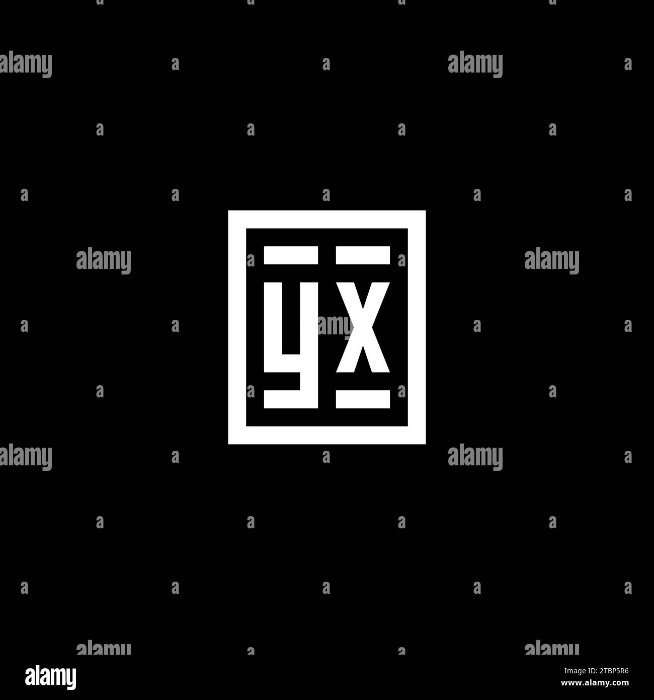 YX initial logo with square rectangular shape style design ideas Stock Vector