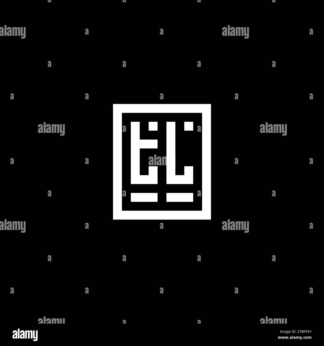 TL initial logo with square rectangular shape style design ideas Stock Vector