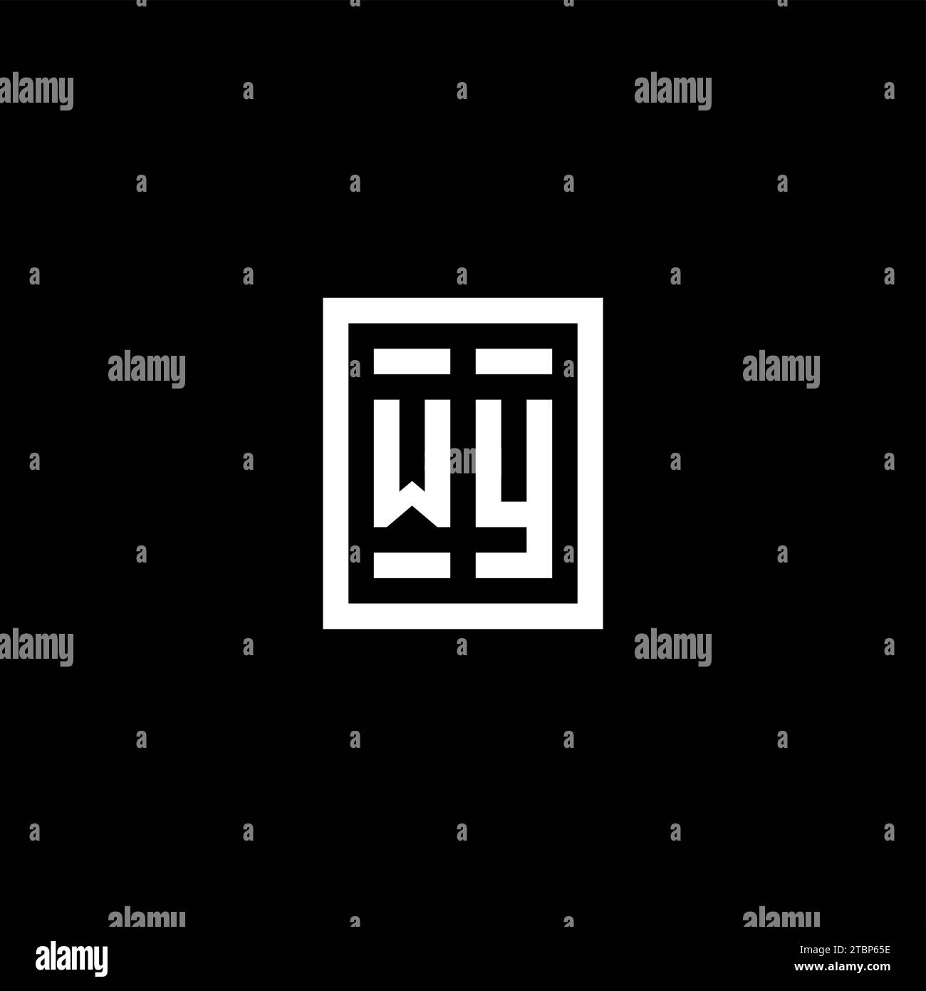 WY initial logo with square rectangular shape style design ideas Stock Vector