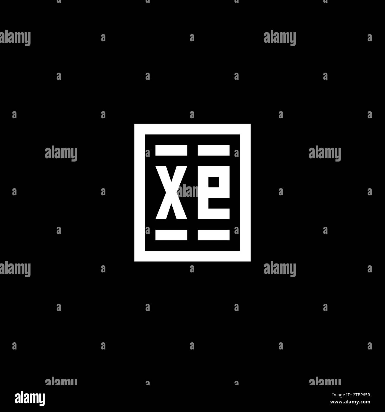 XE initial logo with square rectangular shape style design ideas Stock Vector