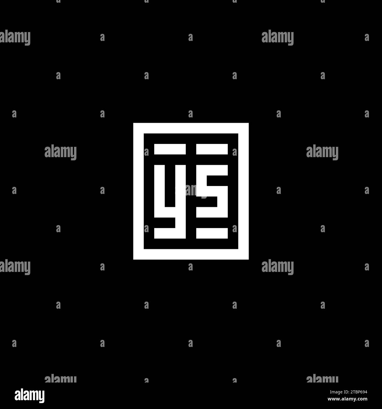YS initial logo with square rectangular shape style design ideas Stock Vector