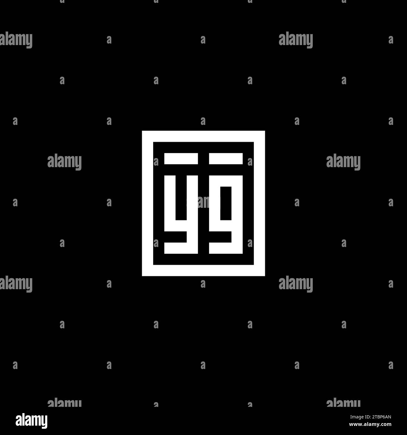 YG initial logo with square rectangular shape style design ideas Stock ...