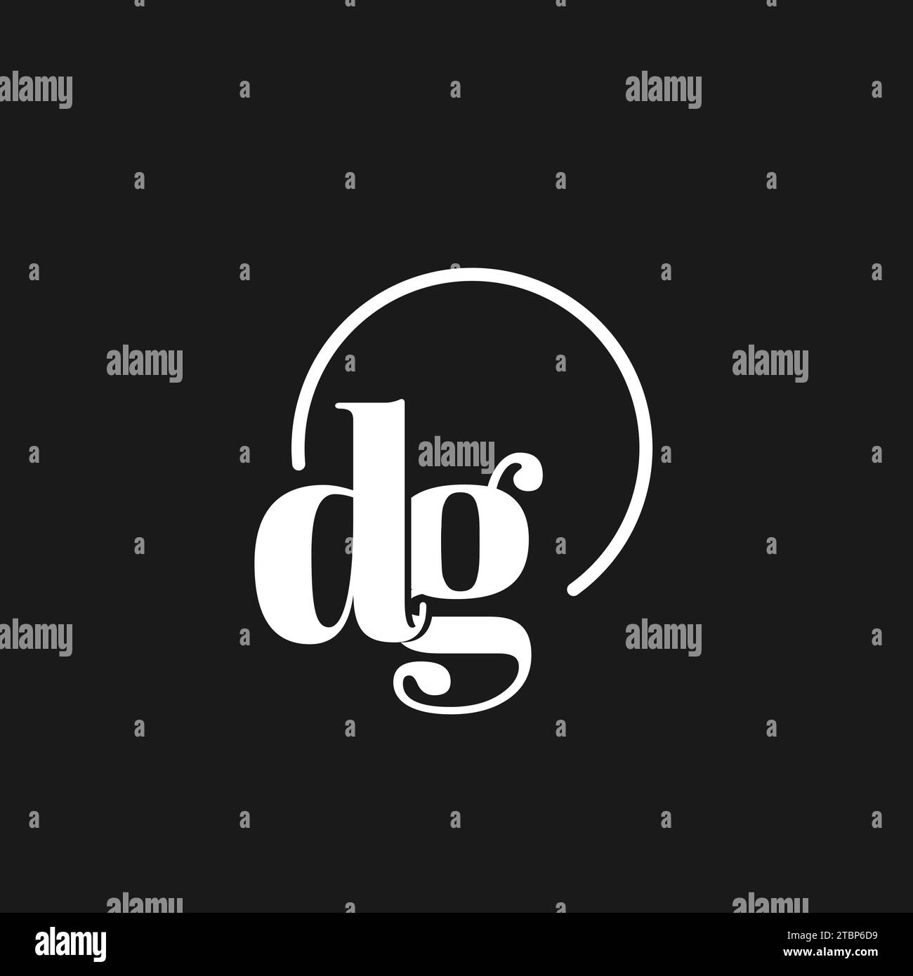 DG logo initials monogram with circular lines, minimalist and clean ...