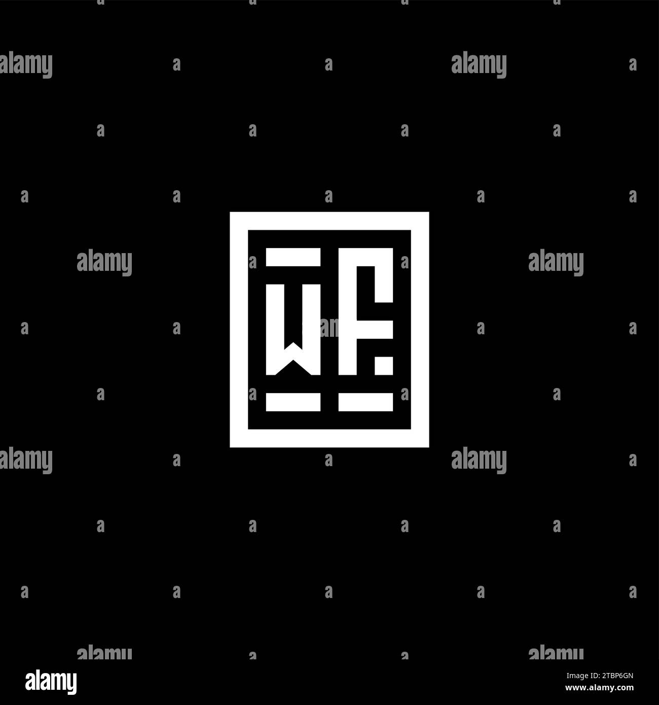 WF initial logo with square rectangular shape style design ideas Stock ...