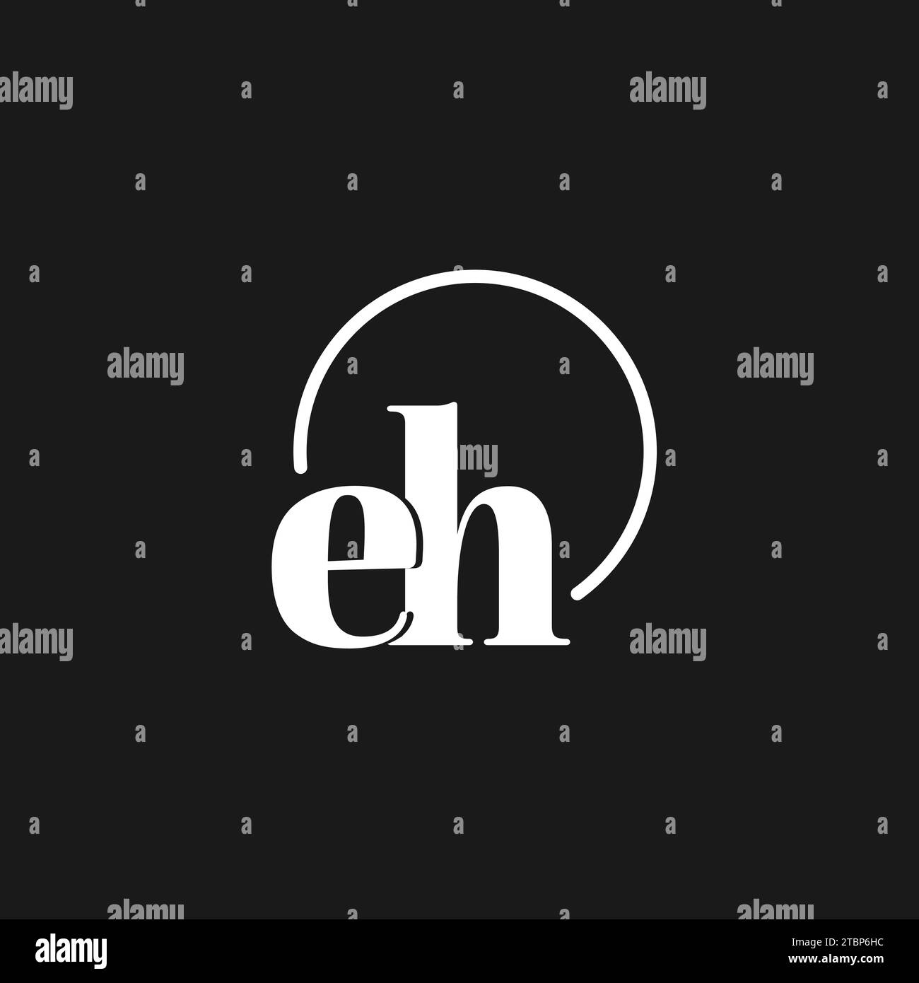 EH logo initials monogram with circular lines, minimalist and clean ...