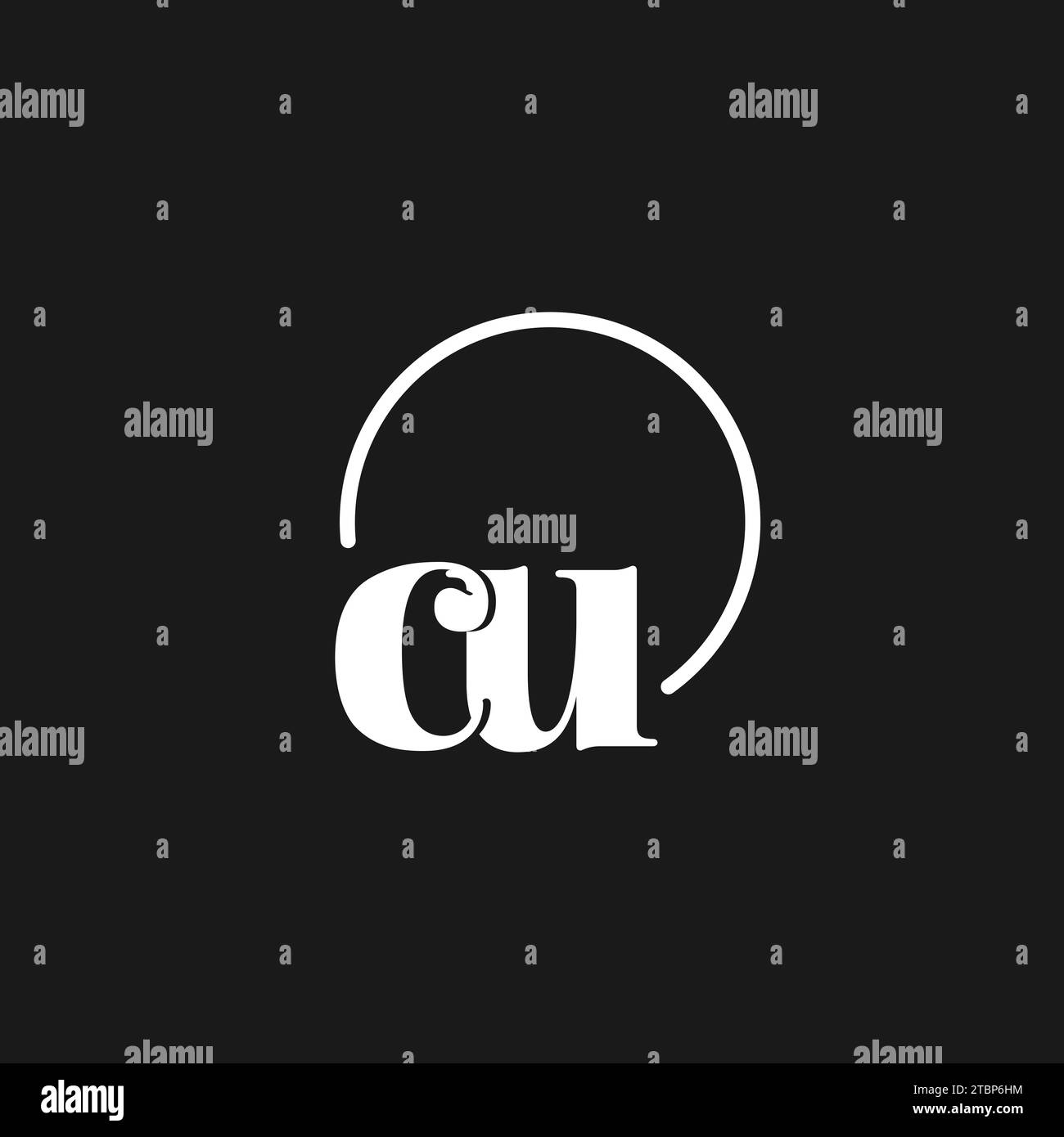 CU logo initials monogram with circular lines, minimalist and clean ...