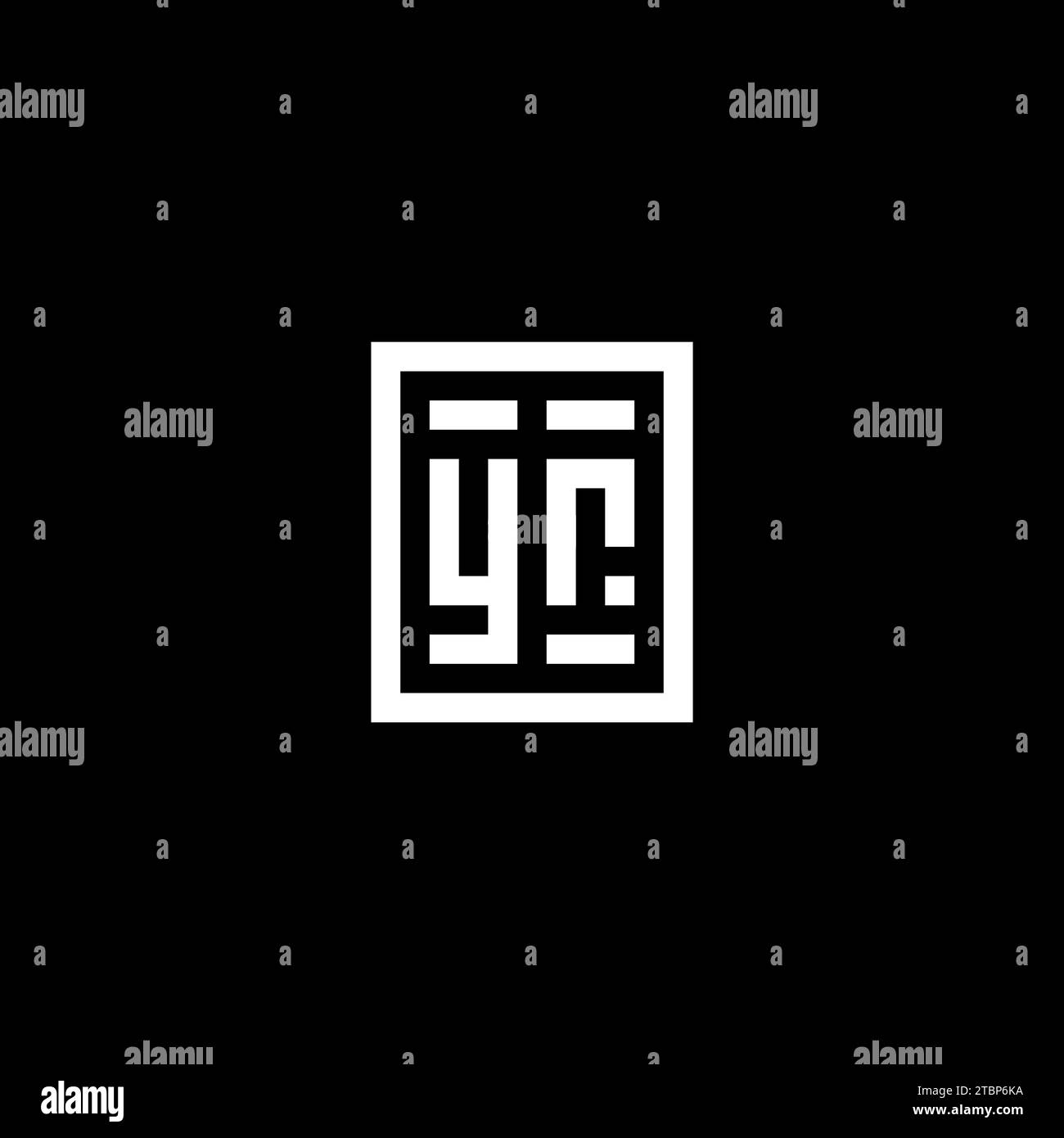 YR initial logo with square rectangular shape style design ideas Stock Vector