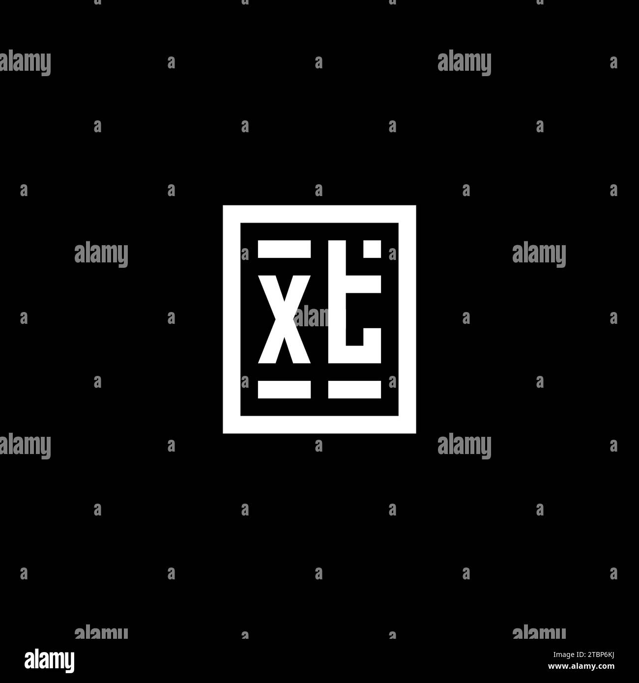 XT initial logo with square rectangular shape style design ideas Stock Vector
