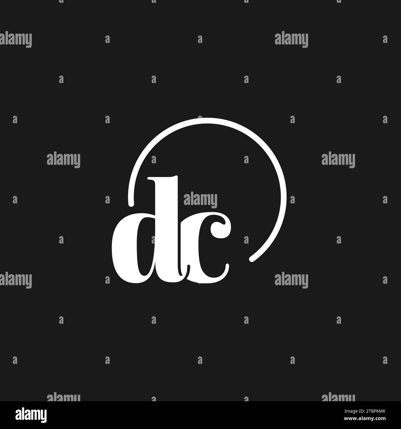 DC logo initials monogram with circular lines, minimalist and clean