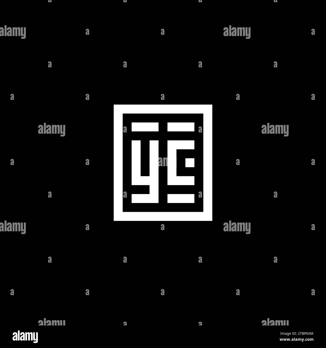 YC initial logo with square rectangular shape style design ideas Stock Vector