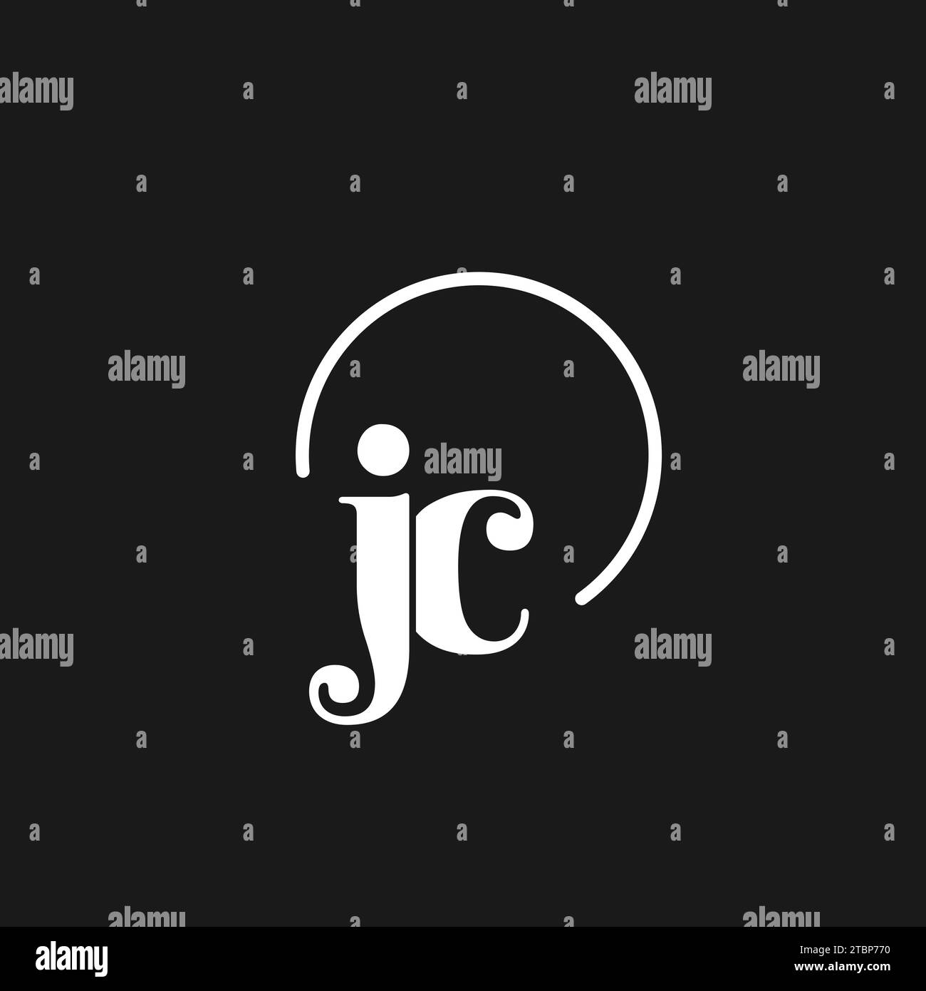 JC logo initials monogram with circular lines, minimalist and clean ...