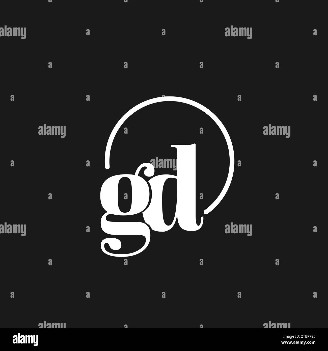 GD logo initials monogram with circular lines, minimalist and clean logo design, simple but classy style vector graphic Stock Vector