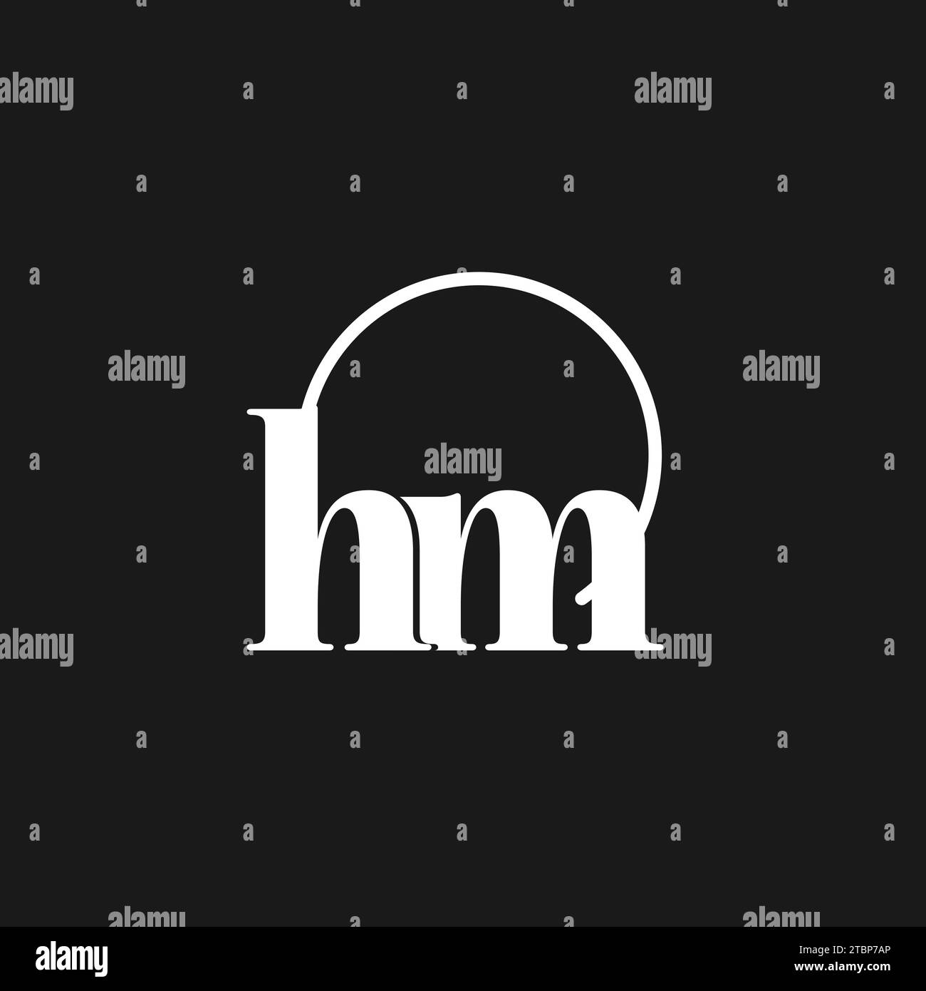 HM logo initials monogram with circular lines, minimalist and clean ...