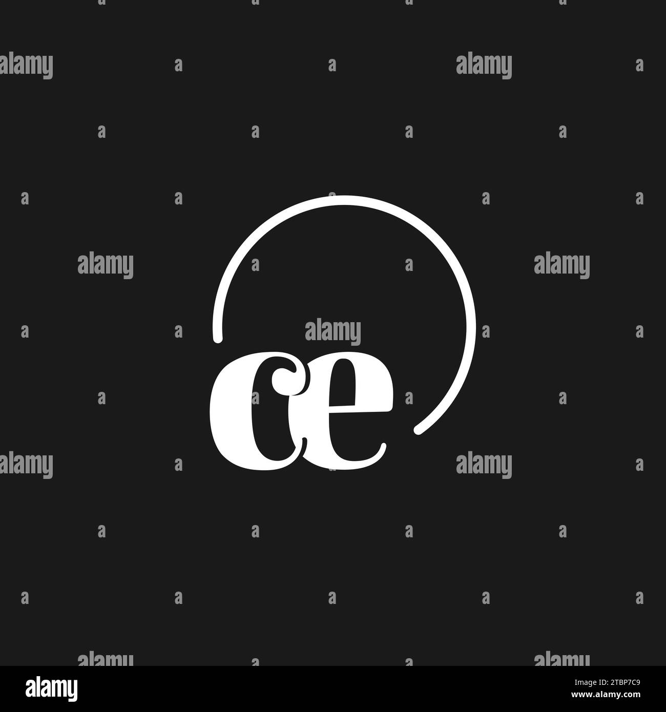 CE logo initials monogram with circular lines, minimalist and clean