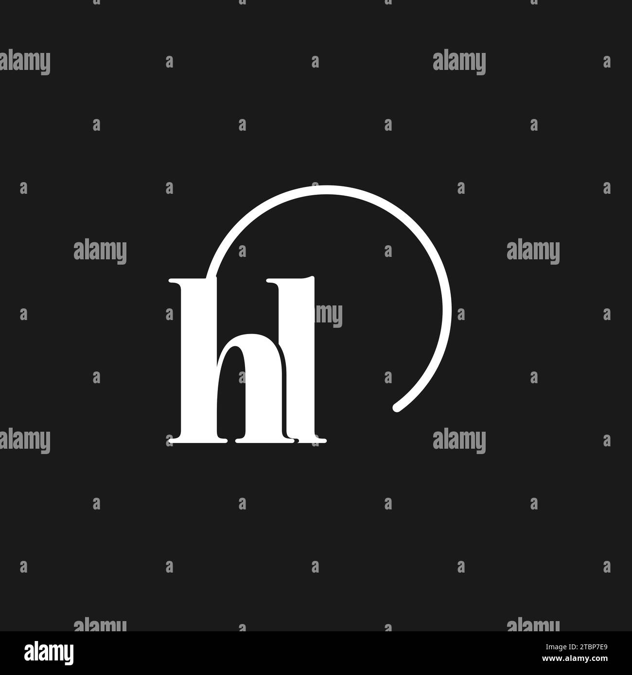HL logo initials monogram with circular lines, minimalist and clean logo design, simple but classy style vector graphic Stock Vector