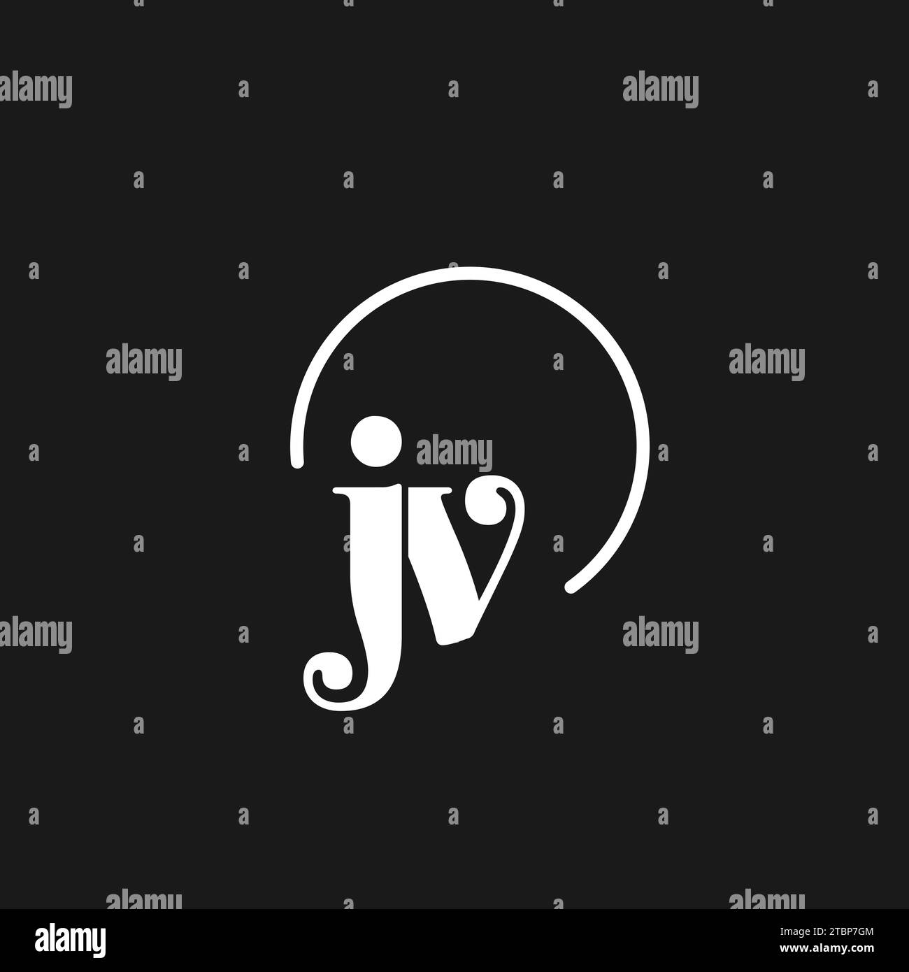 JV logo initials monogram with circular lines, minimalist and clean logo design, simple but classy style vector graphic Stock Vector