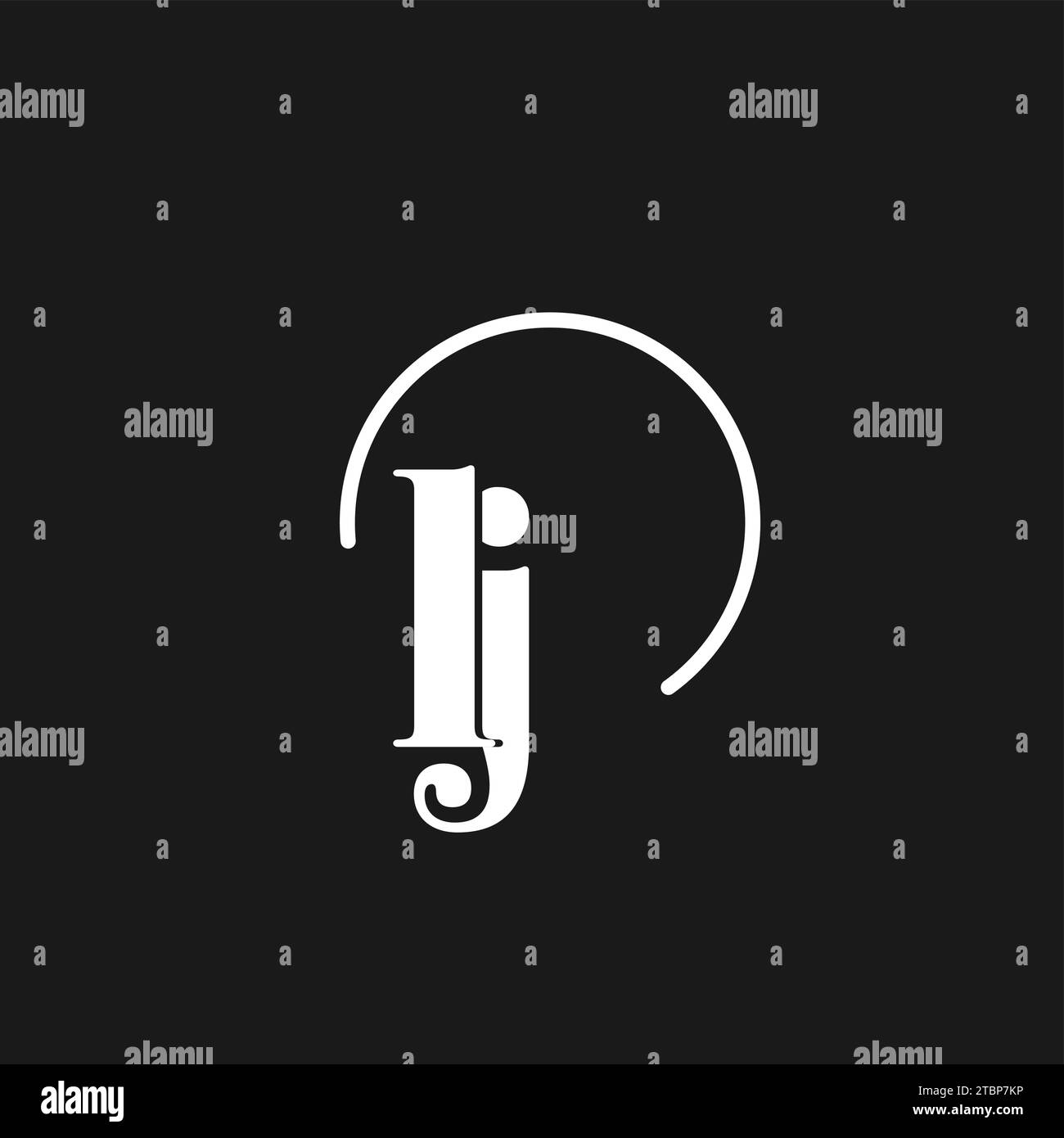 LJ logo initials monogram with circular lines, minimalist and clean ...
