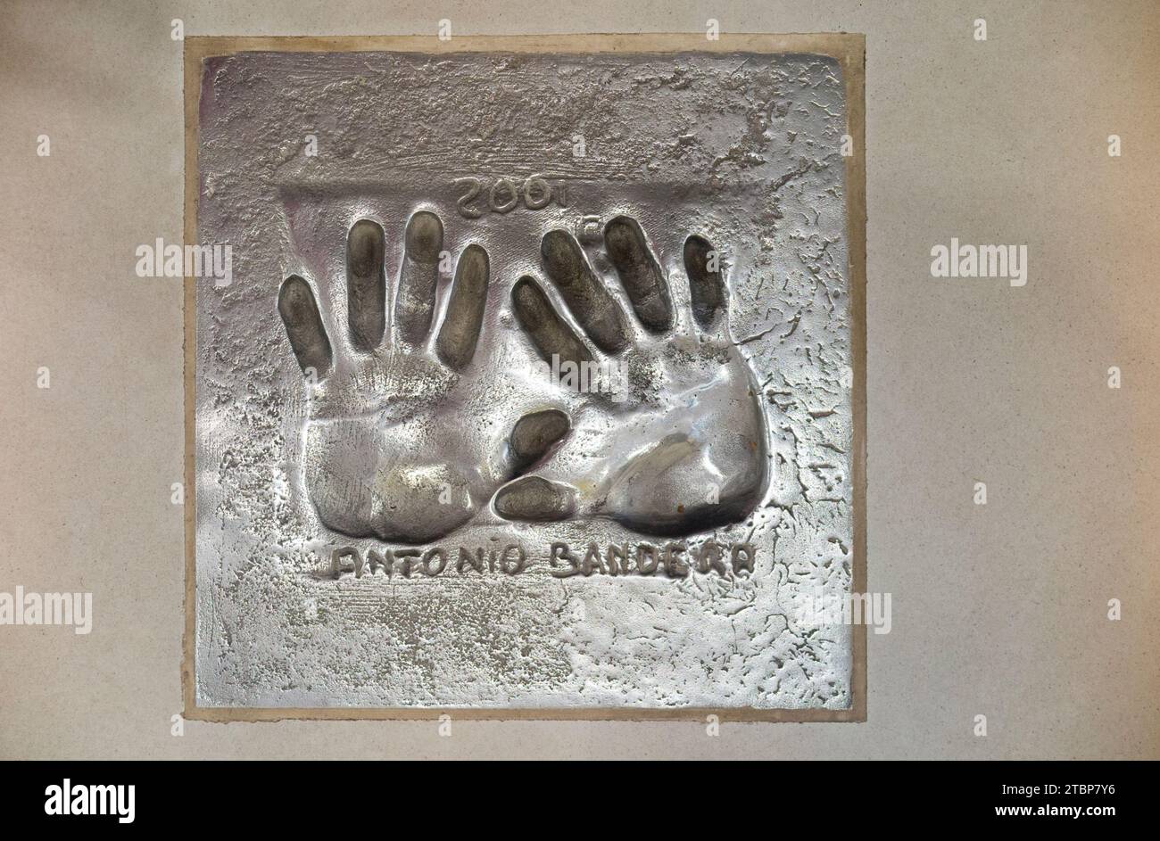 Antonio Banderas handprint on the Cannes Walk of Fame in Palace of