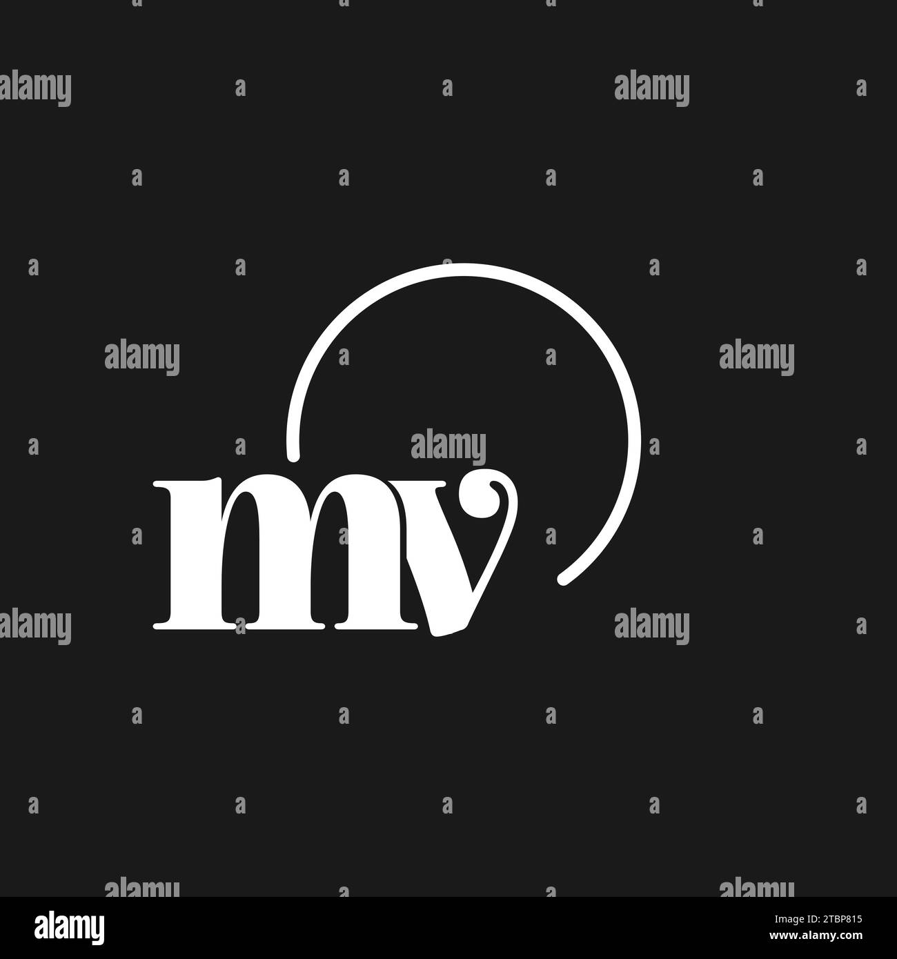 MV logo initials monogram with circular lines, minimalist and clean logo design, simple but classy style vector graphic Stock Vector