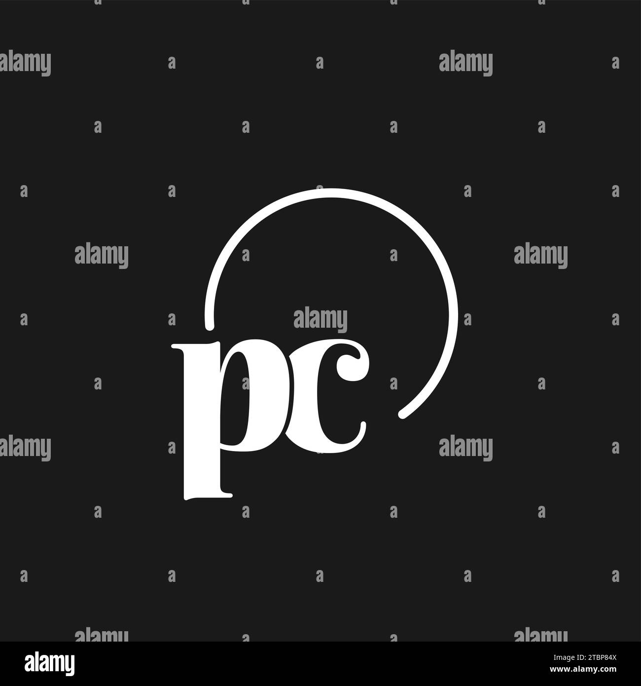 PC Logo Initials Monogram With Circular Lines Minimalist And Clean pc-logo-initials-monogram-with-circular-lines-minimalist-and-clean