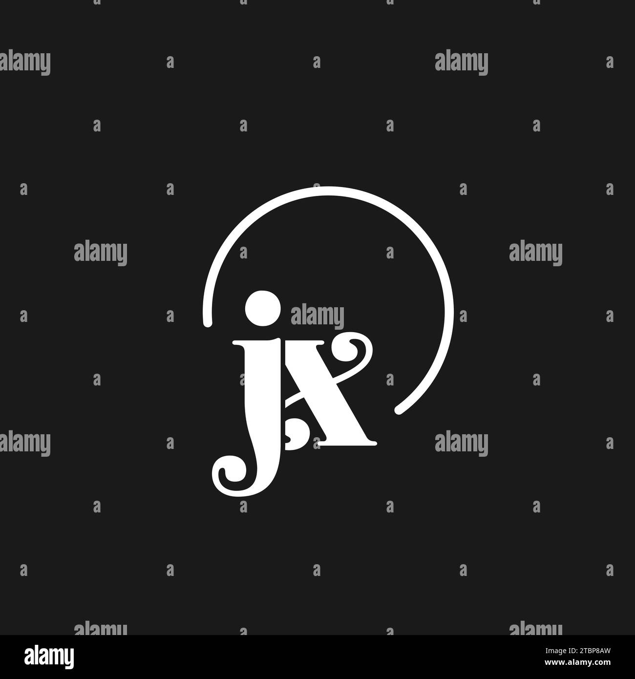 JX logo initials monogram with circular lines, minimalist and clean ...