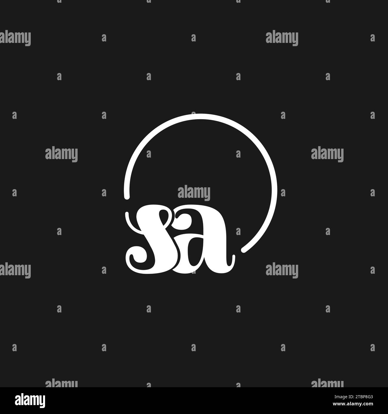 Sa logo initials monogram with circular lines minimalist and clean