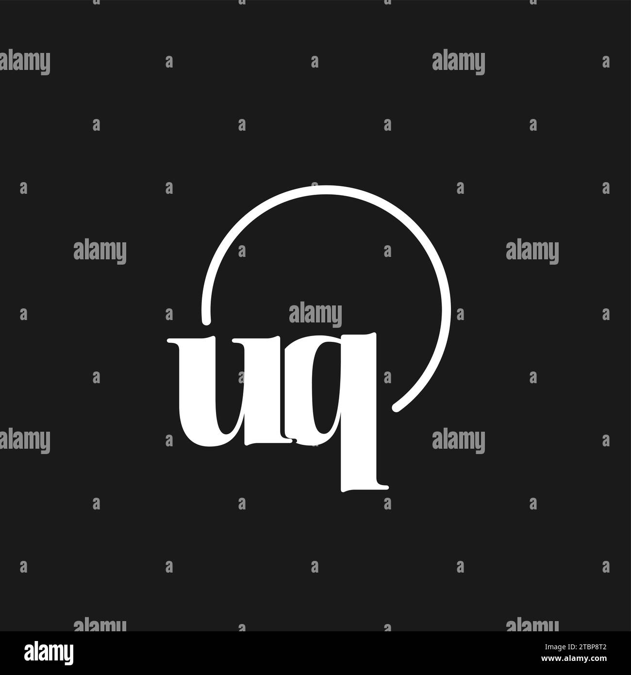 UQ logo initials monogram with circular lines, minimalist and clean logo design, simple but classy style vector graphic Stock Vector